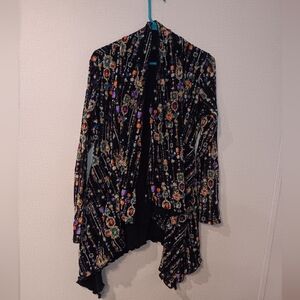 Simon Chang Black Floral Women's Cardigan